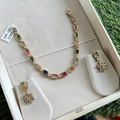Traditional multi stone unique design neckpiece