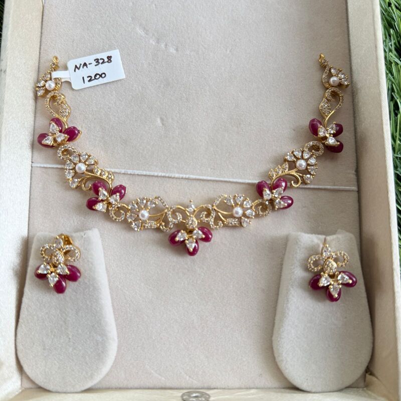 Fashionable flora desighn with pearl and stone victoran neckpiece Fashionable flora desighn with pearl and stone victoran neckpiece