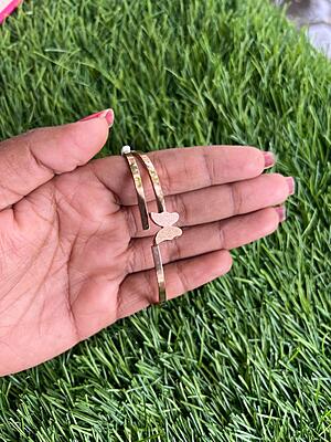 Fancy butterfly design with double layer rosegold bracelet