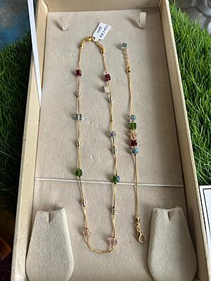 Unique multi colour  Bead Chain with bracelet