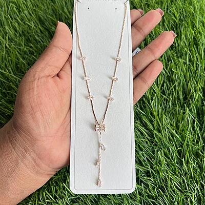 Unique design with stone rosegold chain