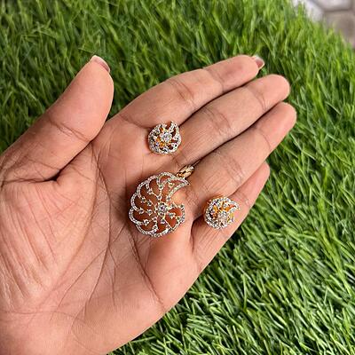 Mango design with AD stone pendant earning