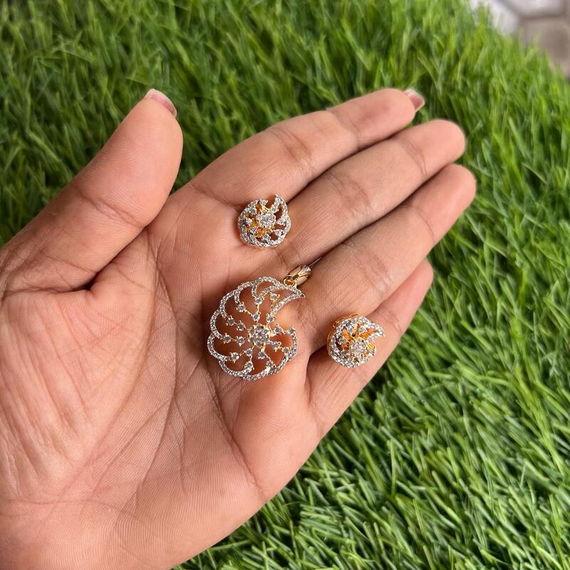 Mango design with AD stone pendant earning