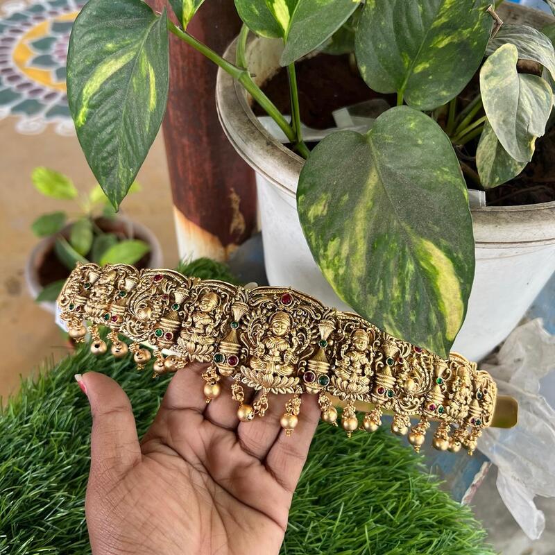 Fancy antic goldfinish lakshmi design with kids hipbelt Fancy antic goldfinish lakshmi design with kids hipbelt