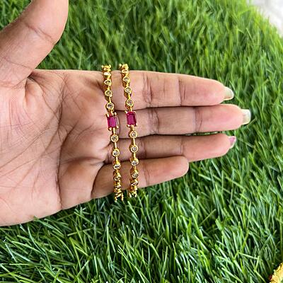 Beautiful Shaped Emeralds Rubies Bangles
