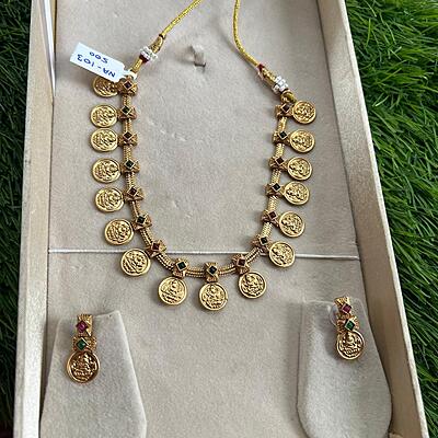 Lakshmi with coin design necklace