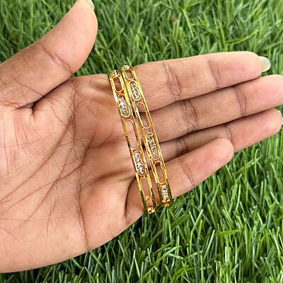Pretty stone oval shape Design  Bangle