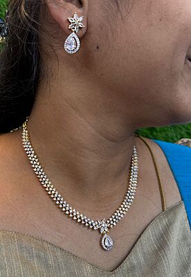White, CZ Neckpiece