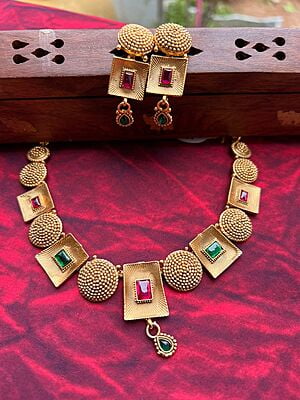 CZ Stone Floral design Neckpiece
