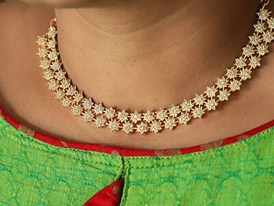 Rhodium Coated Star Neckpiece
