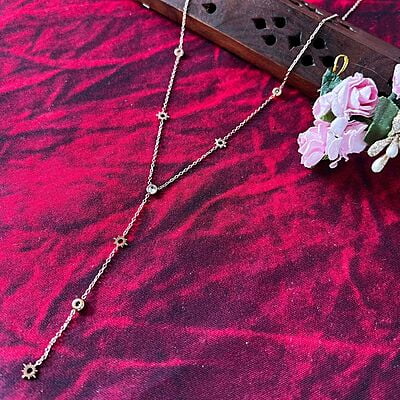 Tiny Stone Rose Gold Chain