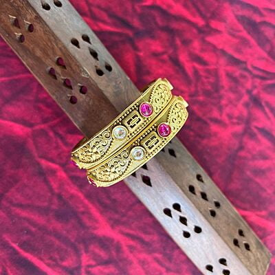 Platinum Finished Bangles