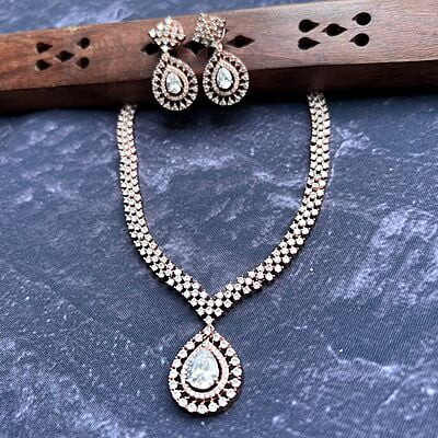 Rose Gold CZ Diamond Neckpiece