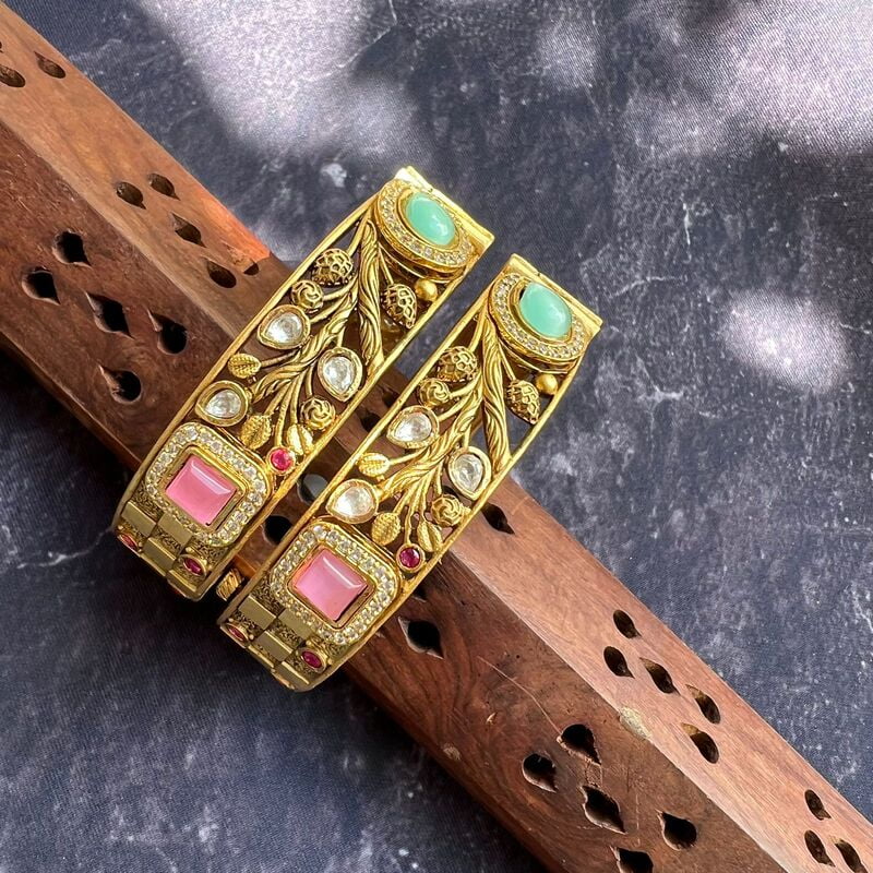 Classic Mint Pink Matte Gold Plated Bangle Classic Mint Pink Matte Gold Plated Bangle