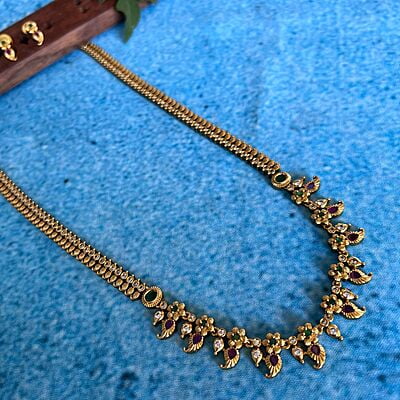 Matte Finish Mango Flower Long Haram