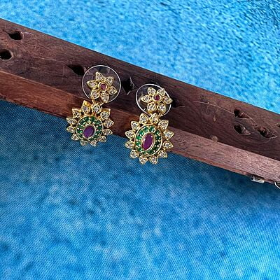 Gold Plated AD Stone Fancy Neckpiece