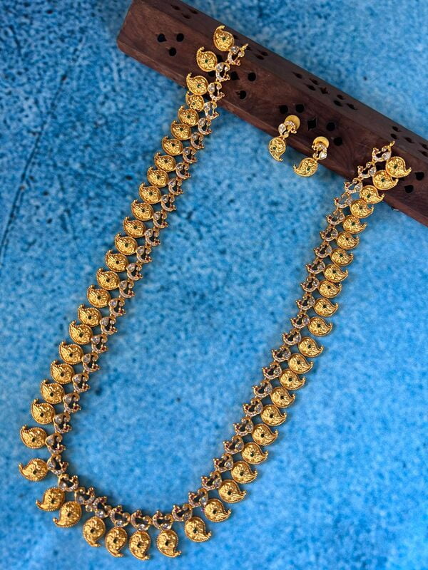 Mango Peacock AD stone Long Haram
