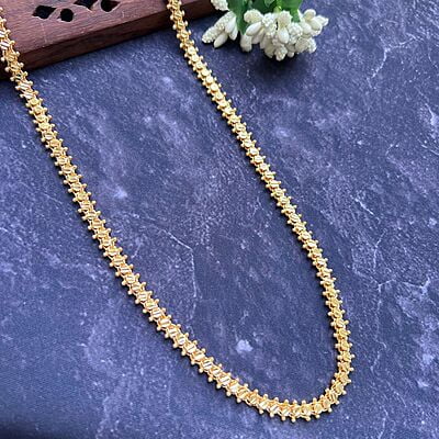 Brass Caterpillar Gold Plated Chain 24 Inch
