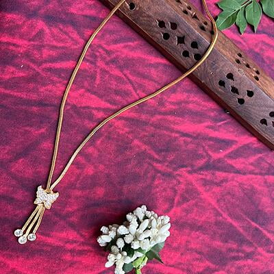 Gold Plated Butterfly Design Pendant Chain
