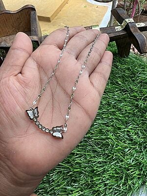 Rhodium Butterfly Chain