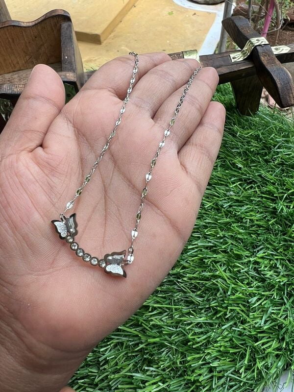 Rhodium Butterfly Chain Rhodium Butterfly Chain