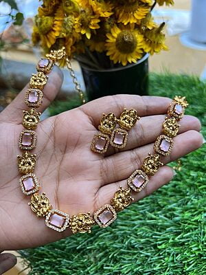 Antique Lakshmi with Stone Neckpiece Antique Lakshmi with Stone Neckpiece
