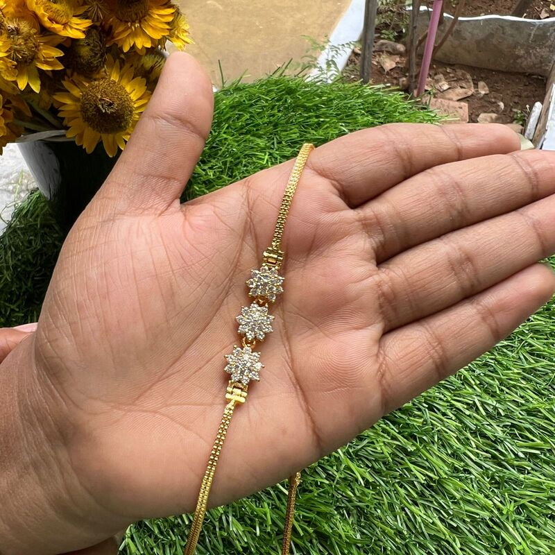 Floral AD Stone Mugappu Chain