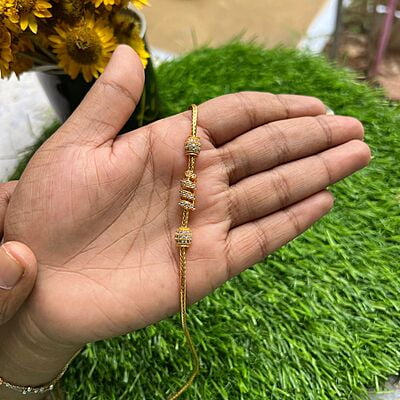 AD Rubi stone Mugappu Chain