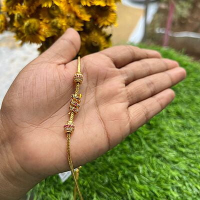 AD Rubi stone Mugappu Chain