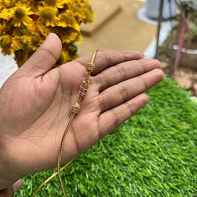 AD Rubi stone Mugappu Chain