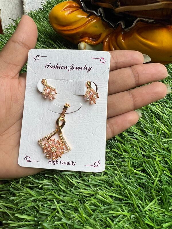 Rose Gold Finish Floral Pendant Rose Gold Finish Floral Pendant