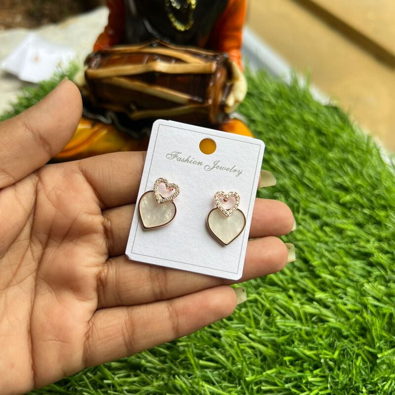 Rose Gold Heart Finish Stud