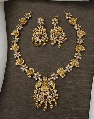 Mango Design Gold Finish Neckpiece