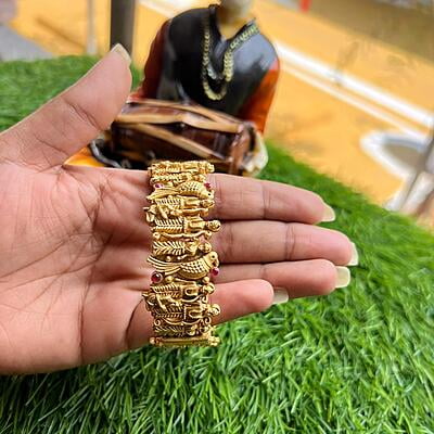 Parrot Temple Design Kada Bangle