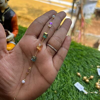 Square Shape Bead Bracelet Chain