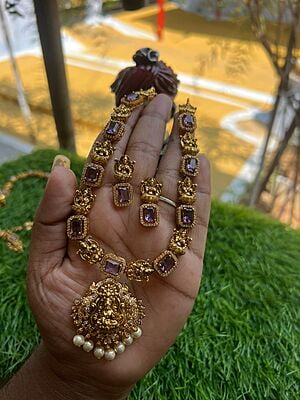 Lakshmi with Stone Desgin Neckpiece Lakshmi with Stone Desgin Neckpiece