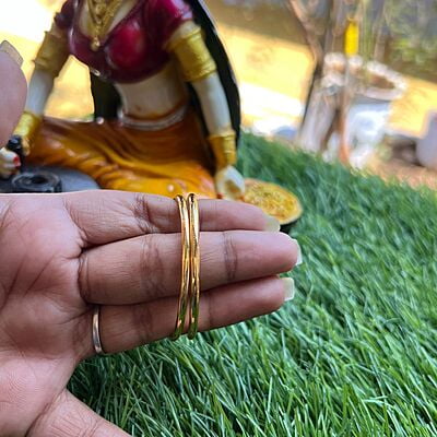 Gold Finish Plain Bangle