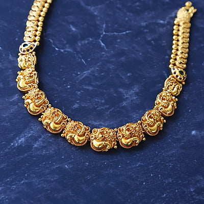 Gold type Peacock design Neckpiece