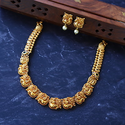Gold type Peacock design Neckpiece
