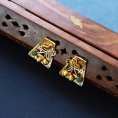 Unique Gold Butterfly and Floral Pendant 
