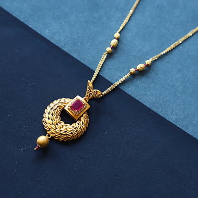 Gold Rubi Red stone Pendant