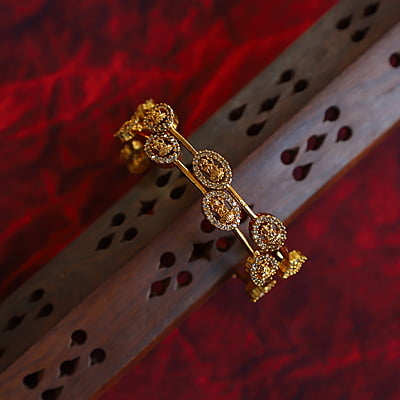 Gold Plated Lakshmi desgin Bangels