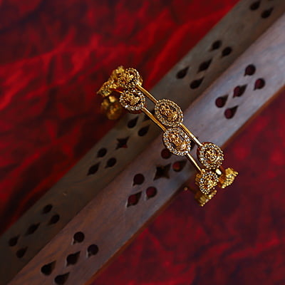Gold Plated Lakshmi desgin Bangels