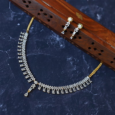 Gold Plated CZ Stone Neckpiece