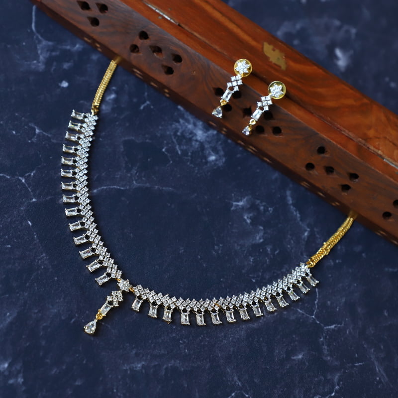 Gold Plated CZ Stone Neckpiece