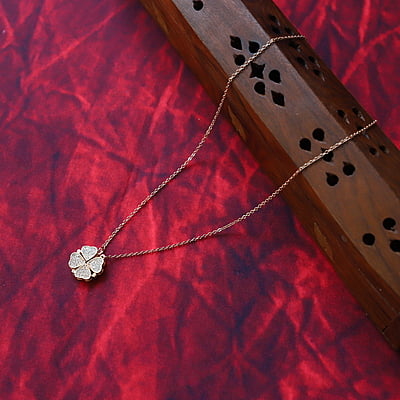 Round Cut and Diamond stud Pendant
