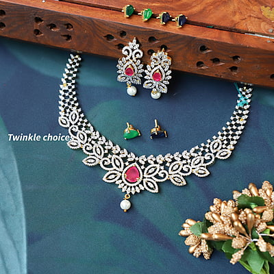 CZ Stone Changeable Stone Neckpiece