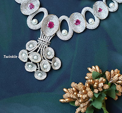 Oval Shape Rhodium coated Neackpiece