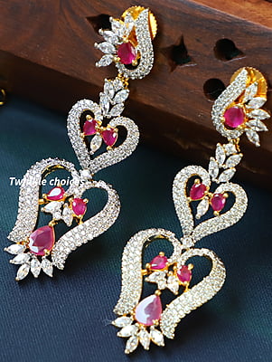 CZ Stone and Ruby Stone Neckpiece