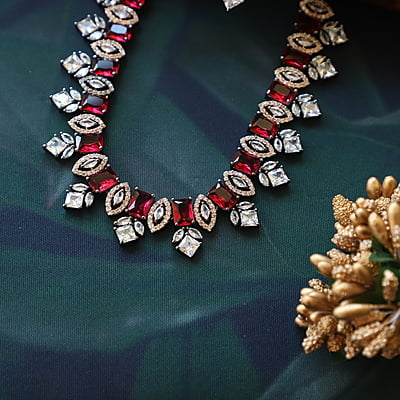 Dazzling AD Rubi stone Neckpiece